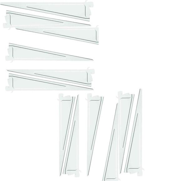 12-PK ClosetMaid 2853 ShelfTrack 12-Inch Locking Shelf Brackets, White, 12-PK - Picture 1 of 6